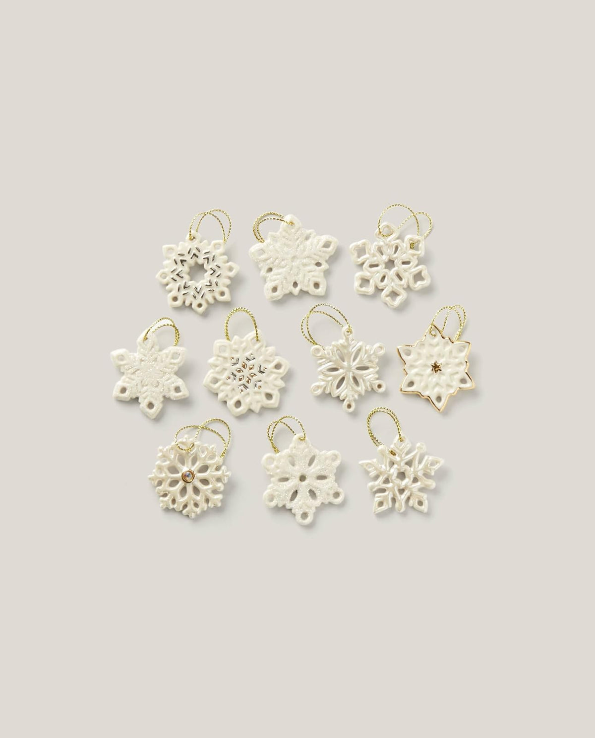 Lenox 890425 Juego de Adornos de Copo de Nieve de 10 Piezas, Navidad