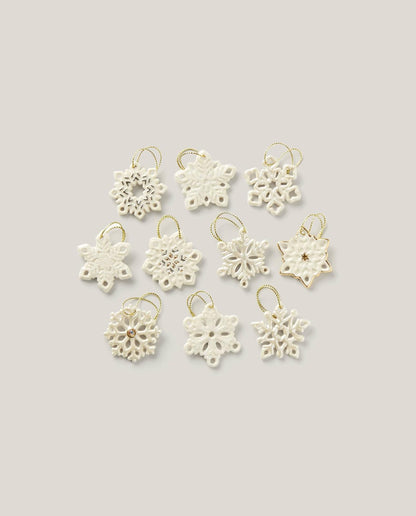 Lenox 890425 Juego de Adornos de Copo de Nieve de 10 Piezas, Navidad