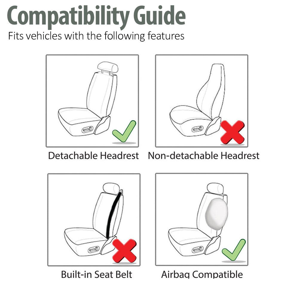 FH Group - Fundas de Asiento de Automóvil a Rayas, Ajuste Universal, Respaldo bajo y Delantero, compatibles con Bolsas de Aire, Fundas de Asiento Lavables para Automóviles, SUV, Furgonetas, sedanes, Color