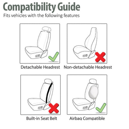FH Group - Fundas de Asiento de Automóvil a Rayas, Ajuste Universal, Respaldo bajo y Delantero, compatibles con Bolsas de Aire, Fundas de Asiento Lavables para Automóviles, SUV, Furgonetas, sedanes, Color