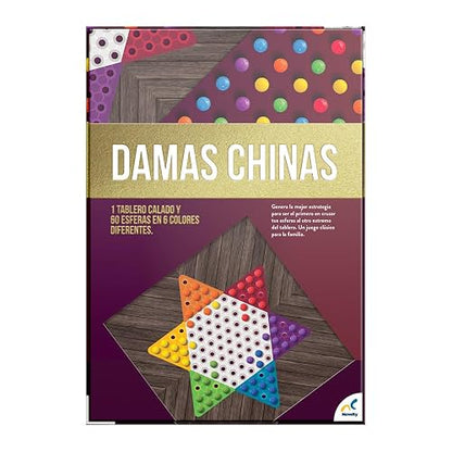Novelty Corp - Damas Chinas Foil, Juego de Mesa para 2-6 Jugadores, a Partir de 6 Años, Máxima Calidad, Juegos Clásicos y Tradicionales