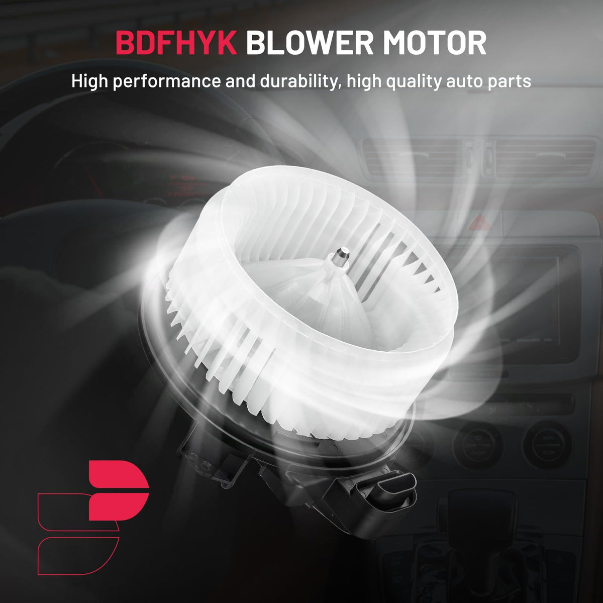 BDFHYK 700308 - Ventilador de motor de ventilador de CA compatible con Jeep 2014-2017 Wrangler 2018 Wrangler JK, compatible con Ram 2014-2018 1500, reemplazo de conjunto de motor de ventilador HVAC