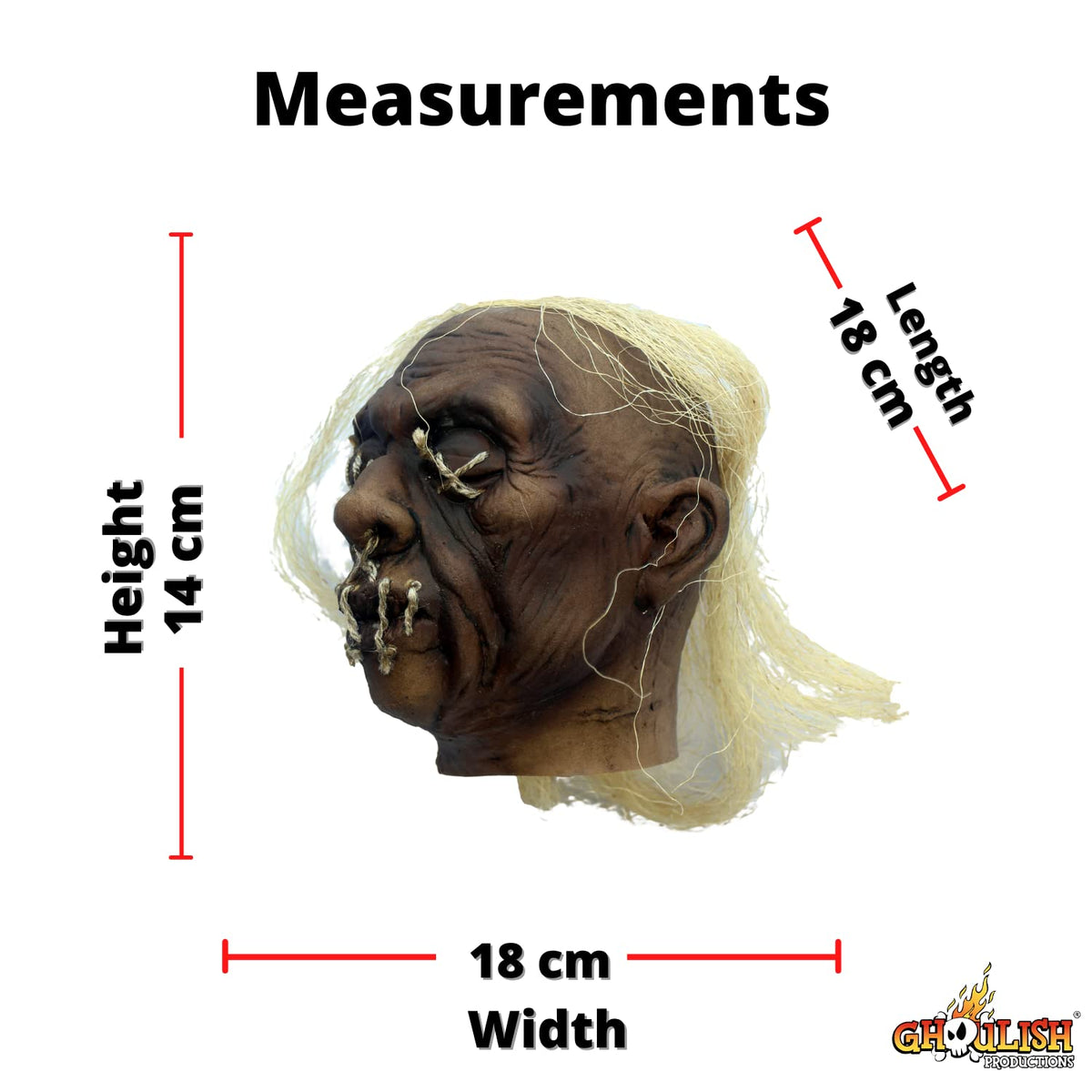 Shrunken Head A2, Artículo Decorativo de Cabeza Pequeña Encogida de Brujo Voodoo, Adorno para Decoración de Halloween de Craneo Pequeño Encogido Ideal para Casa de Terror