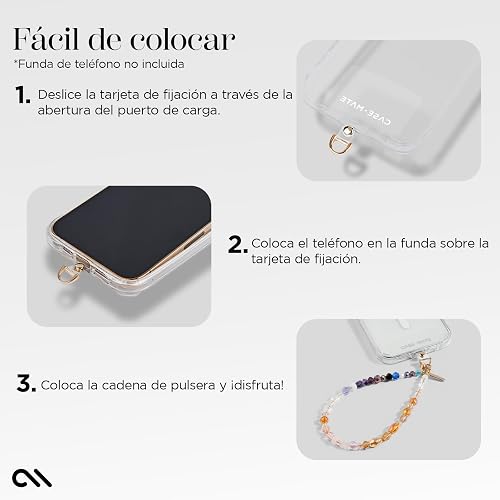 Case-Mate - Abalorio de teléfono con cristales de abalorio | Correa de teléfono desmontable antirrobo | Correa de muñeca para iPhone manos libres para mujer | Pulsera de cadena de teléfono - Se adapta