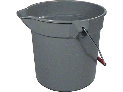 Rubbermaid Commercial FG296300GRAY Brute HDPE Heavy-Duty Bucket, 10-quart, Gray