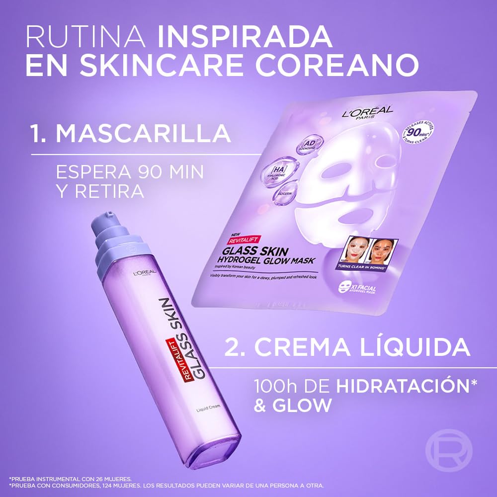 L’Oréal Paris Revitalift Glass Skin Sérum Ligero Hidratante con Ácido Hialurónico, Vitamina C y Niacinamida. EFECTO GLOW AL INSTÁNTE. Para todo tipo de piel/piel mixta a grasa.