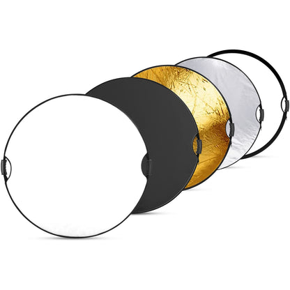 Neewer Reflector de Luz RF-110II Plegable 5 en 1 con Empuñadura - 110cm