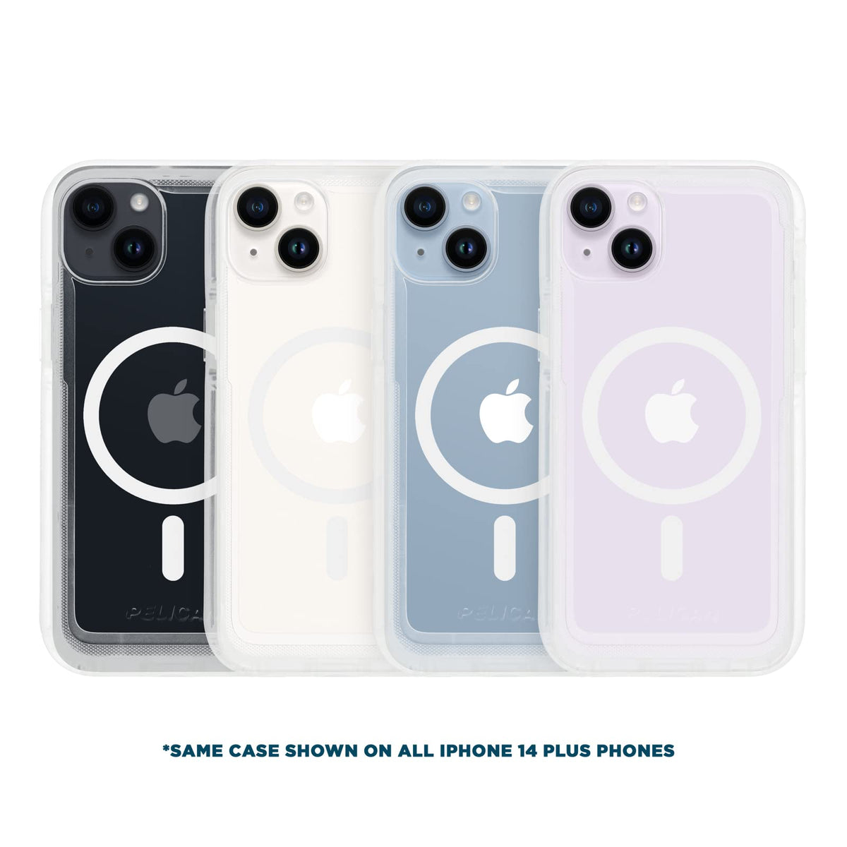 Case-Mate Pelican Voyager - Funda magnética con Clip para cinturón para iPhone 14 Plus Compatible con MagSafe, con protección contra caídas de Grado Militar de 18 pies - Transparente