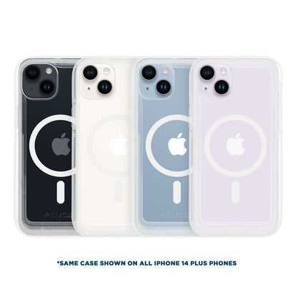 Case-Mate Pelican Voyager - Funda magnética con Clip para cinturón para iPhone 14 Plus Compatible con MagSafe, con protección contra caídas de Grado Militar de 18 pies - Transparente