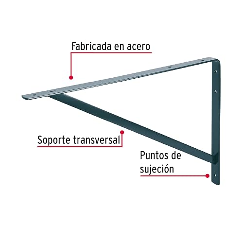 Fiero MER-20G, Ménsula reforzada, fabricada en acero, 13 x 20", gris