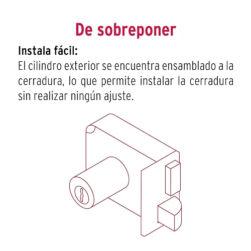 Hermex CS-75D, Cerradura de sobreponer, clásica, instala-fácil, derecha