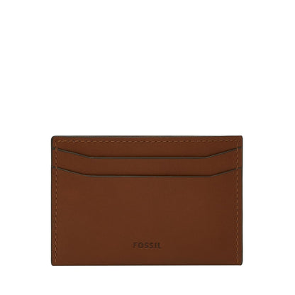 Clip para billetes Fossil ML4735210 de piel en color café medio para hombre - 10,8 x 1,3 x 7 cm - Café
