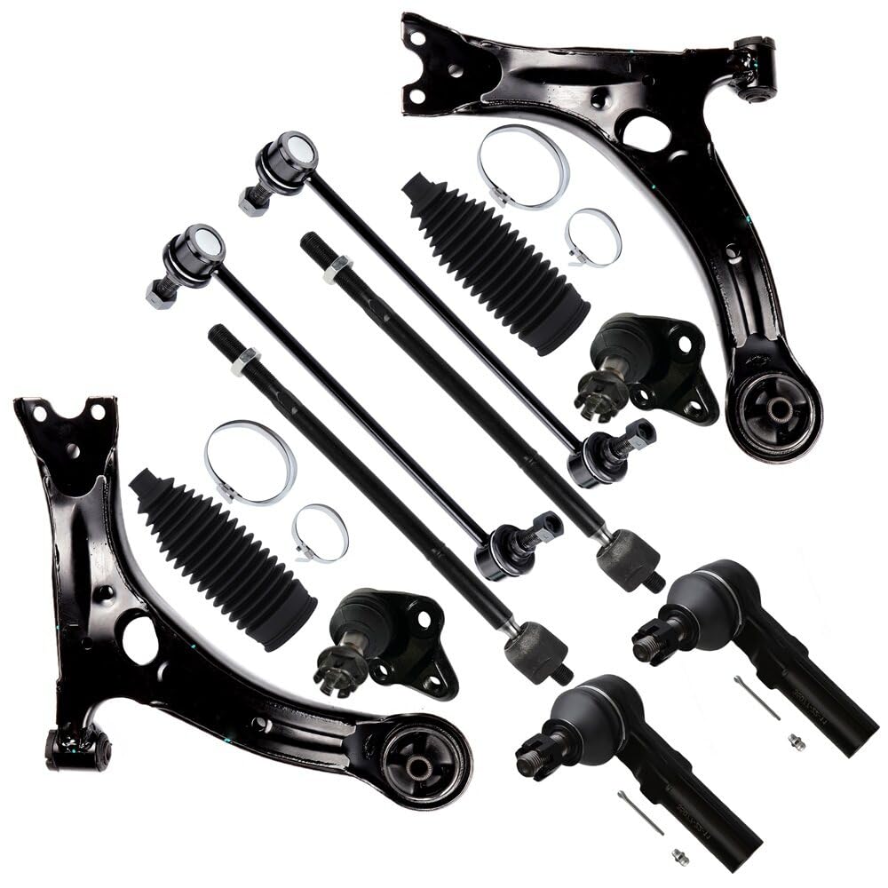 SCITOO Juego de 10 Piezas de Suspension para Toyota Corolla 2009-2013, Brazo de Control Inferior y Rotula, 843753