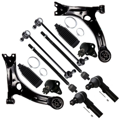 SCITOO Juego de 10 Piezas de Suspension para Toyota Corolla 2009-2013, Brazo de Control Inferior y Rotula, 843753