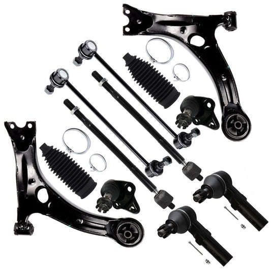 SCITOO Juego de 10 Piezas de Suspension para Toyota Corolla 2009-2013, Brazo de Control Inferior y Rotula, 843753