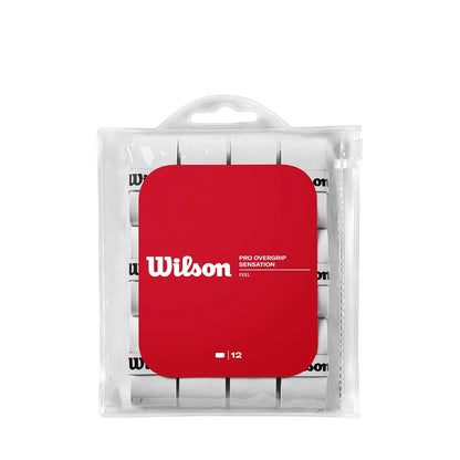 Wilson Sobregrip para Raqueta de Tenis - Blanco - Pro Sensation - 12 Paquetes
