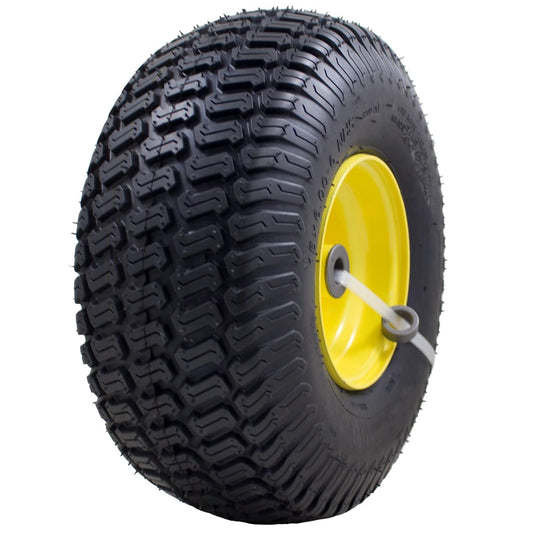MARASTAR 21426 - Montaje de neumático y rueda de 15 x 6.00-6, repuesto para cortacésped de césped delantero compatible con cortacéspedes John Deere serie 100 y 300