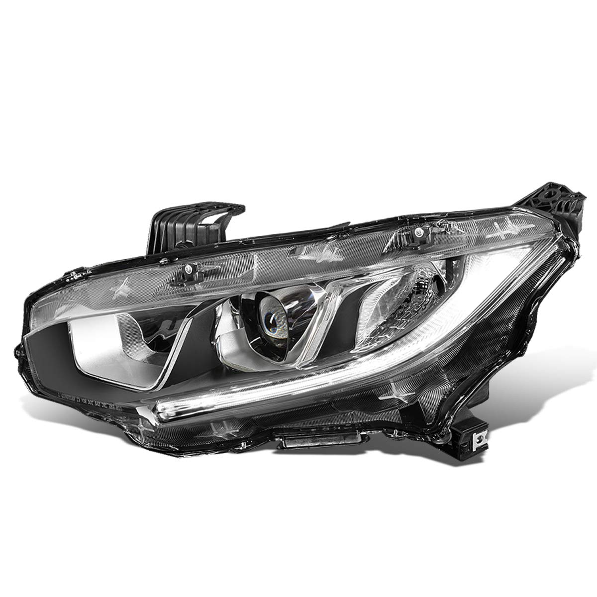 DNA Motoring Faro Delantero Izquierdo Tipo Proyector OEM-HL-0065-L con LED para Honda Civic 2016-2020