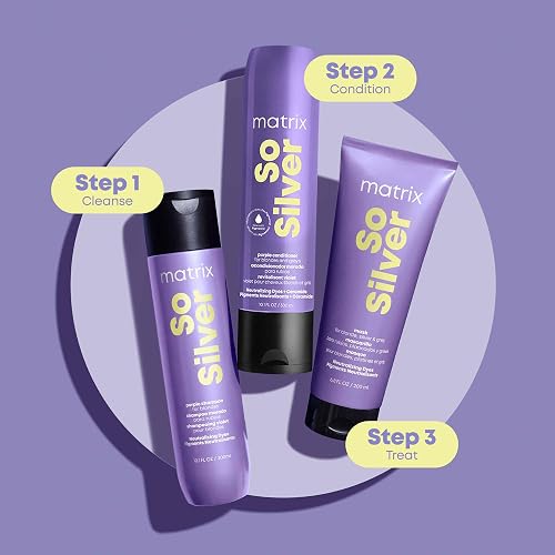 Matrix So Silver Shampoo de Matrix | Shampoo matizador morado ideal para neutralizar tonos amarillos en el cabello rubio o platinado 300ml