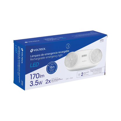 Volteck LAE-24D, Lámpara de emergencia 24 Leds 170 lúmenes dirigible, recargable