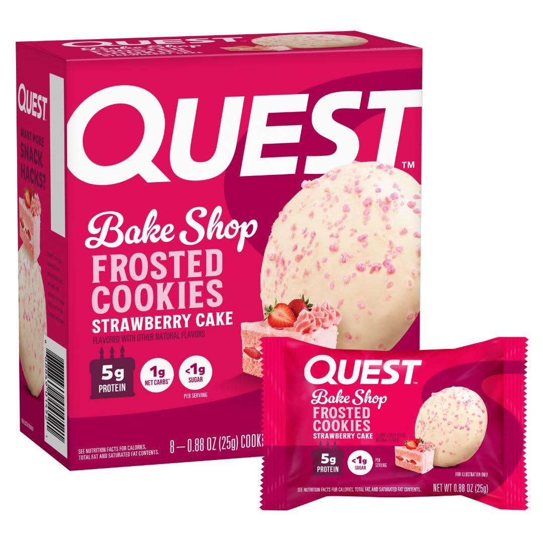 Quest Nutrition Frosted Cookies sabor Pastel de Fresa - 8 Piezas
