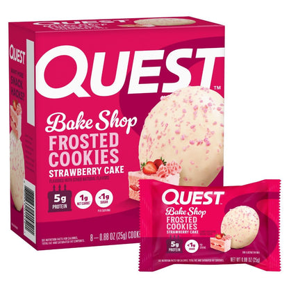 Quest Nutrition Frosted Cookies sabor Pastel de Fresa - 8 Piezas