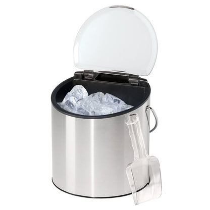 Oggi 7440 Stainless Steel Ice and Wine Bucket with Flip Top Lid and Ice Scoop, Holds 2 Bottles