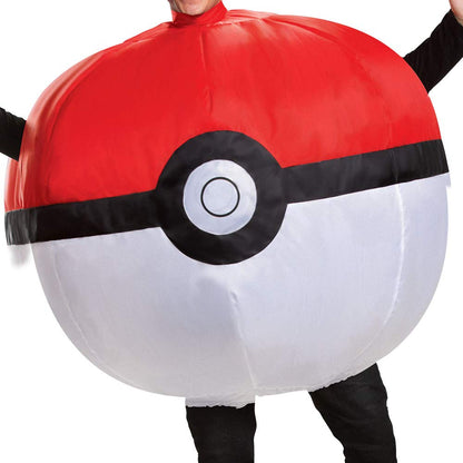 Disfraz de Pokemon Poke, Rojo y Blanco, Talla Adulto, Rojo y Blanco, AduLarge Alto Talla