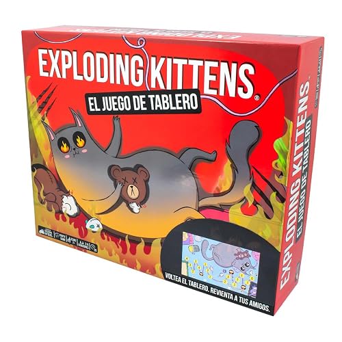 Exploding Kittens Juego de Mesa de Carrera, Juego de Tablero para 6 Jugadores