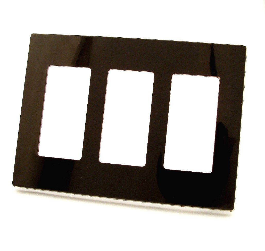 Leviton Placa de Pared Decora Plus, Sin Tornillos - 3 Gang - Marrón - Placa de pared