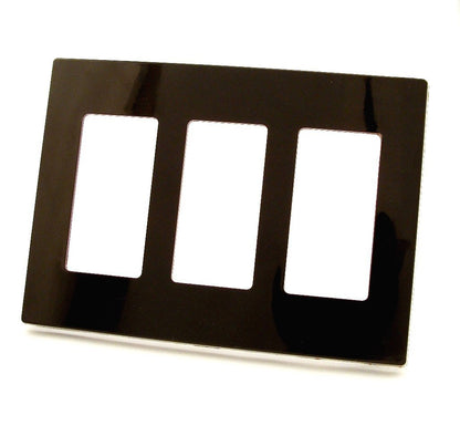 Leviton Placa de Pared Decora Plus, Sin Tornillos - 3 Gang - Marrón - Placa de pared