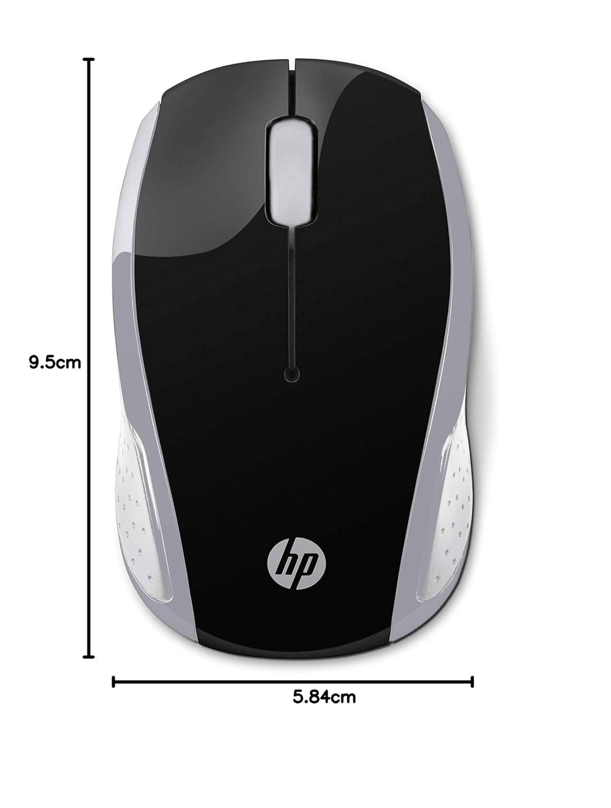 HP Mouse inalámbrico 200, 2.4 GHz, Conectividad 10 MTS, Pilas AAA, Windows, Mac OS, Chrome OS, Plata Claro, 2HU84AA
