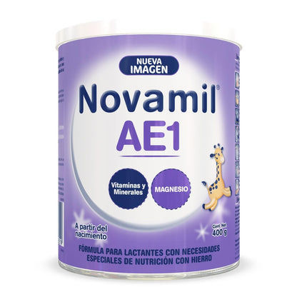 Novamil AE 1 Fórmula con Hierro para Lactantes 0 a 6 Meses, 800 g - 400 g (Paquete de 1)