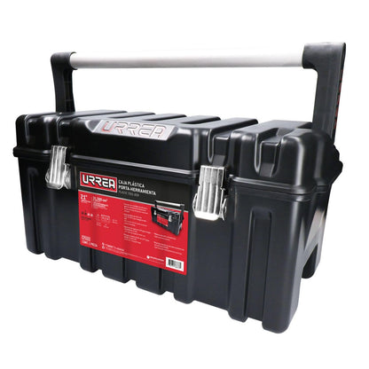 Urrea Caja Portaherramientas Plástica con Charola - Sin charola - 21" x 11" x 10" - Tapa negra