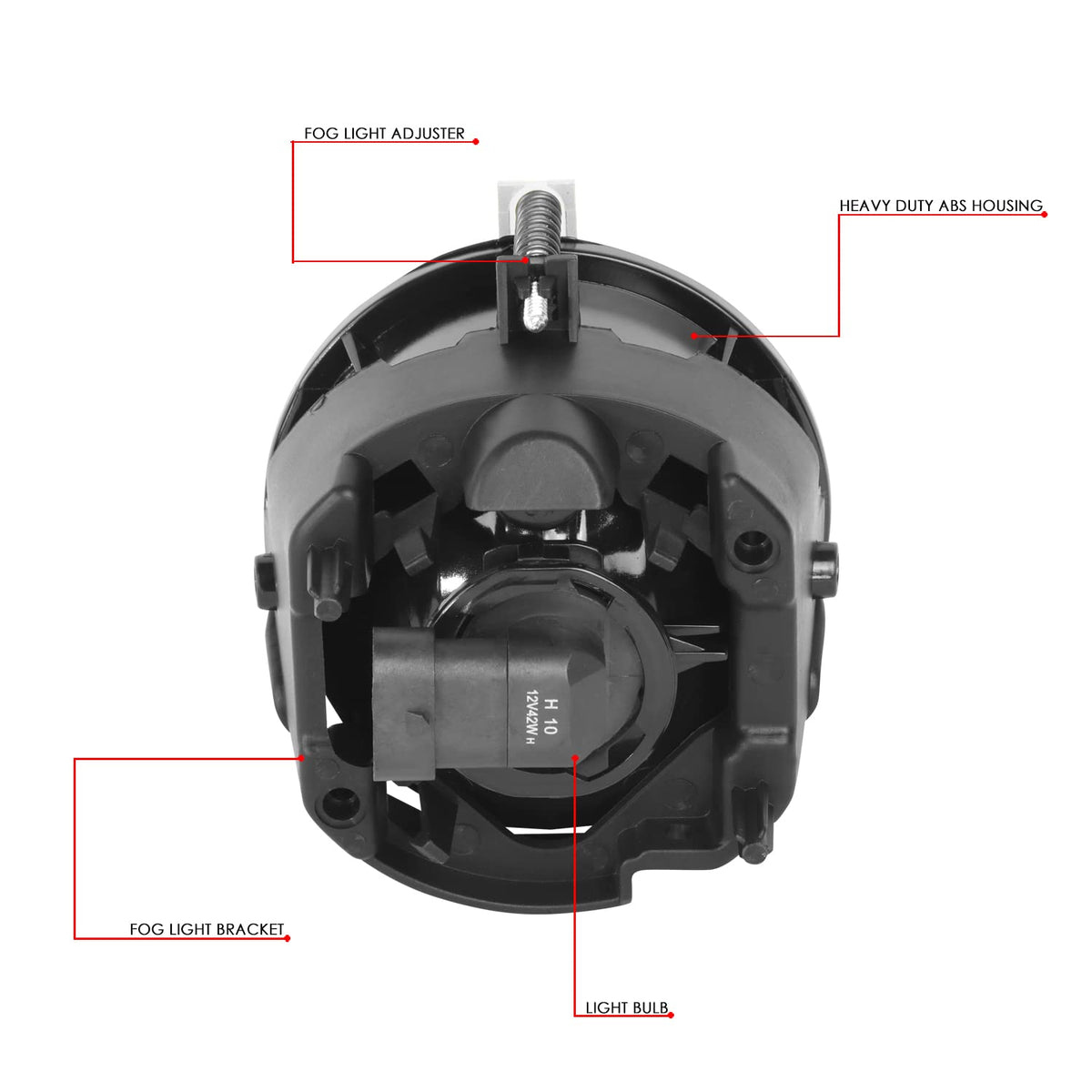 DNA Motoring FL-ZTL-310-CH Luz Antiniebla para Conductor y Pasajero para Chrysler Pacifica 05-08, Sebring, Town & Country 05-09, Transparente