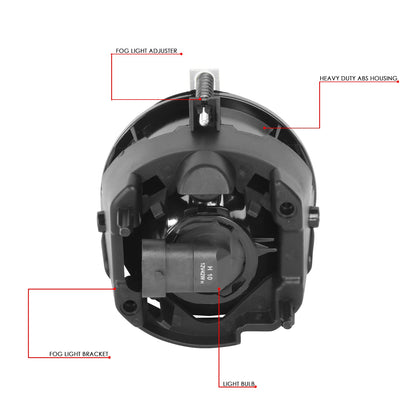DNA Motoring FL-ZTL-310-CH Luz Antiniebla para Conductor y Pasajero para Chrysler Pacifica 05-08, Sebring, Town & Country 05-09, Transparente