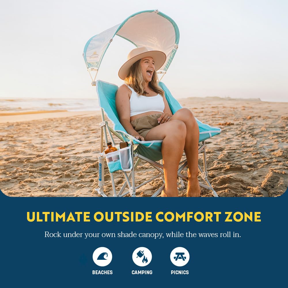GCI Outdoor Waterside Pod Rocker Mecedora para Exteriores | Con toldo, Una talla, actividades junto al agua, barbacoas de césped