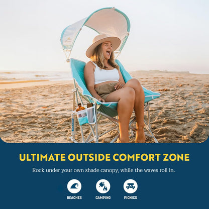 GCI Outdoor Waterside Pod Rocker Mecedora para Exteriores | Con toldo, Una talla, actividades junto al agua, barbacoas de césped