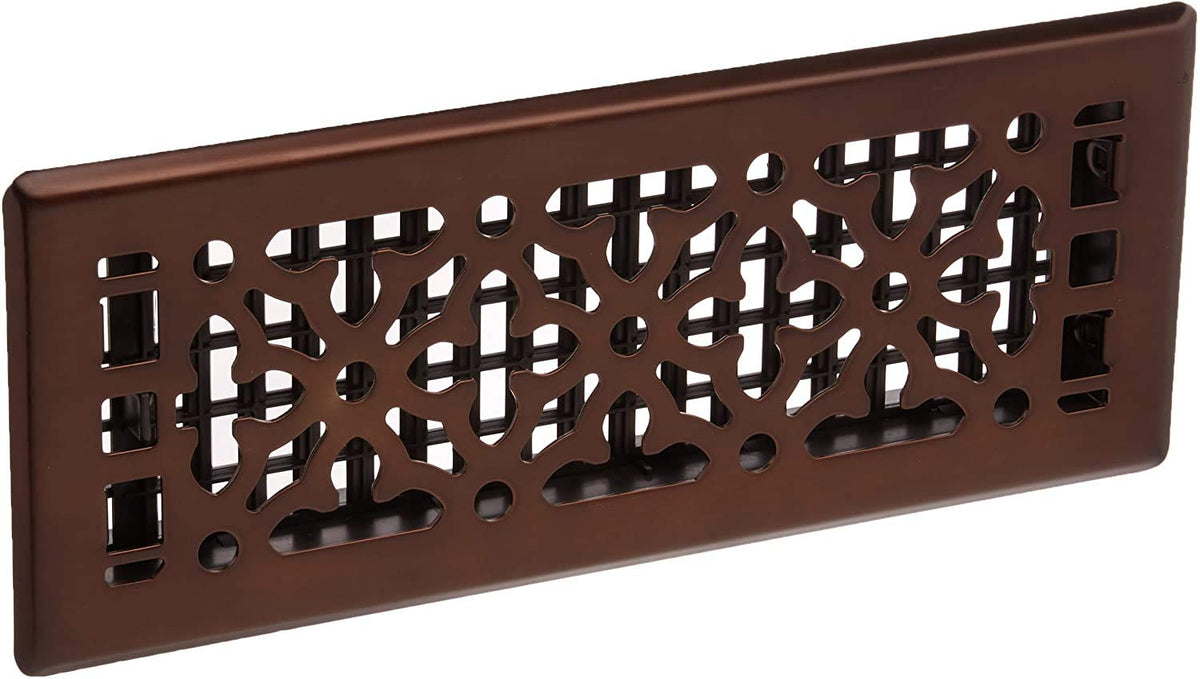 Decor Grates AGH412-RB - Registro de suelo de acero de bronce gótico de 4 x 12 pulgadas