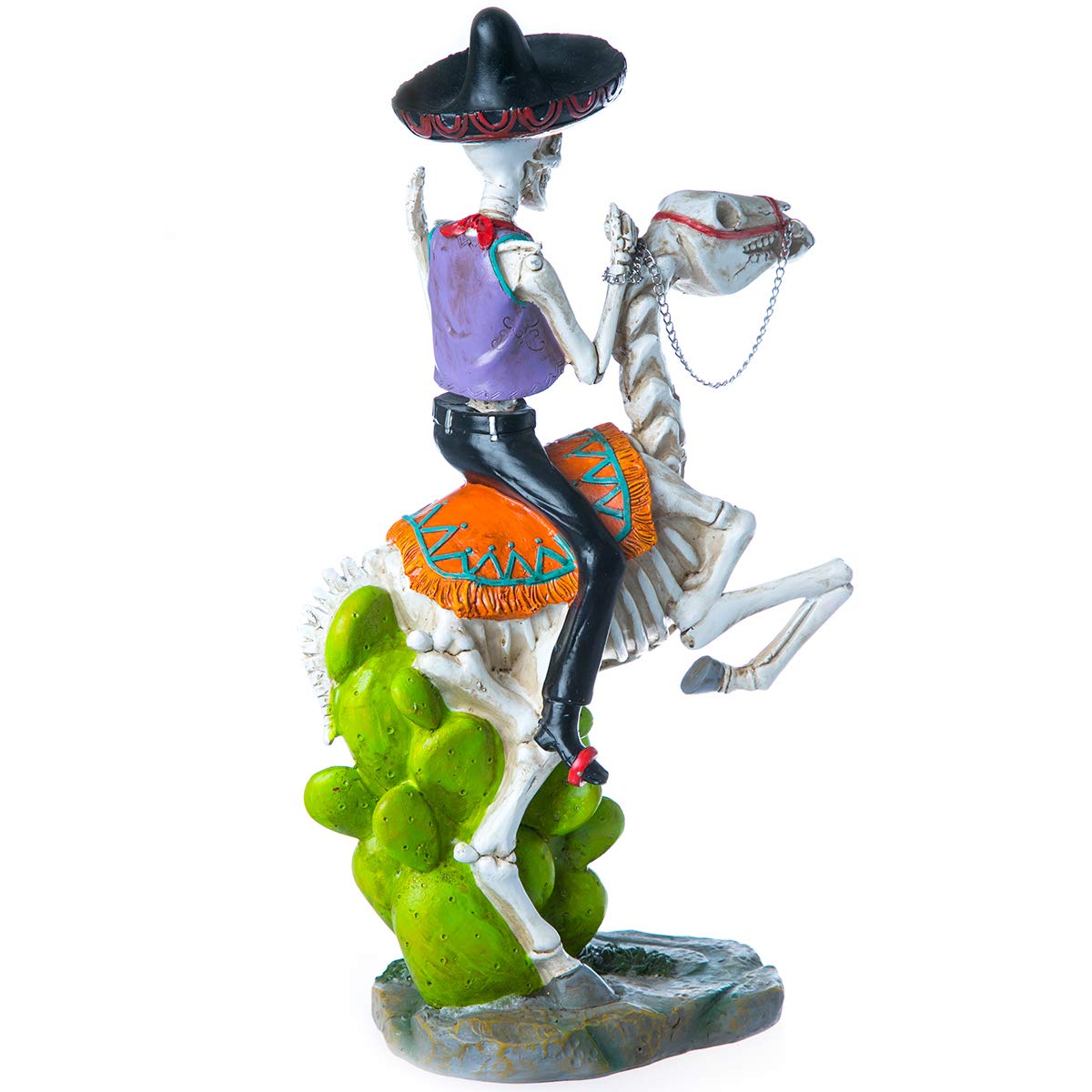 Running Decora Dia de Muertos Figura de poliresina Charro en Caballo