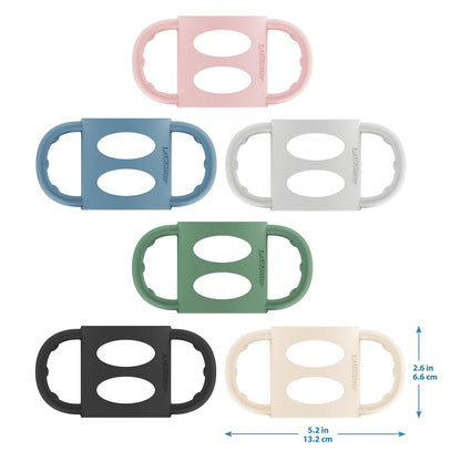 Dr. Brown’s® Milestones™ 100% Silicone Baby Bottle Handles, Narrow, Light Pink, Ecru, Black, 3 Pack, 4m+