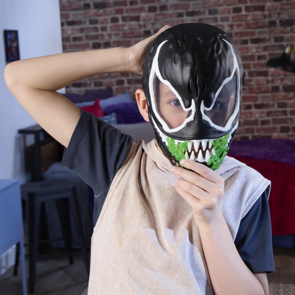 Hasbro Marvel Spider-Man VenomVersus - Máscara de Juguete Fluorescente con Sonido para Cosplay y Juegos de rol para niños y niñas a Partir de 5 años