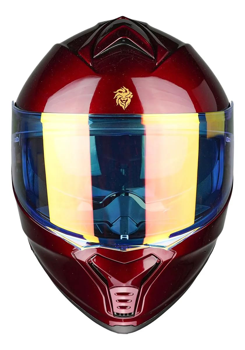 KOV Casco Thunder Cherry ABATIBLE Rojo Brillante para Moto Certificado Dot