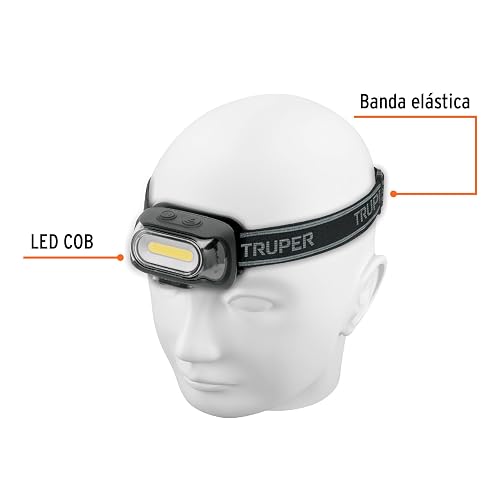 Truper LI-CA-460R, Linterna de minero 460 lúmenes recargable con sensor