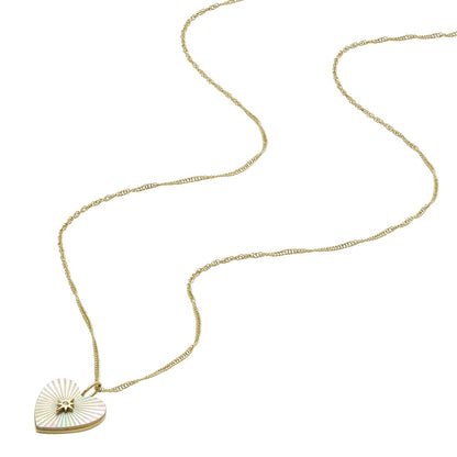 Fossil Collar jf04731710 radiant love de acero inoxidable en color dorado para dama