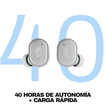 Skullcandy Audífonos Grind In-Ear Inalámbricos, 40 Horas de batería, Skull-iQ, Habilitados para Alexa, Micrófono, Compatibles con iPhone Android y Dispositivos Bluetooth, Gris
