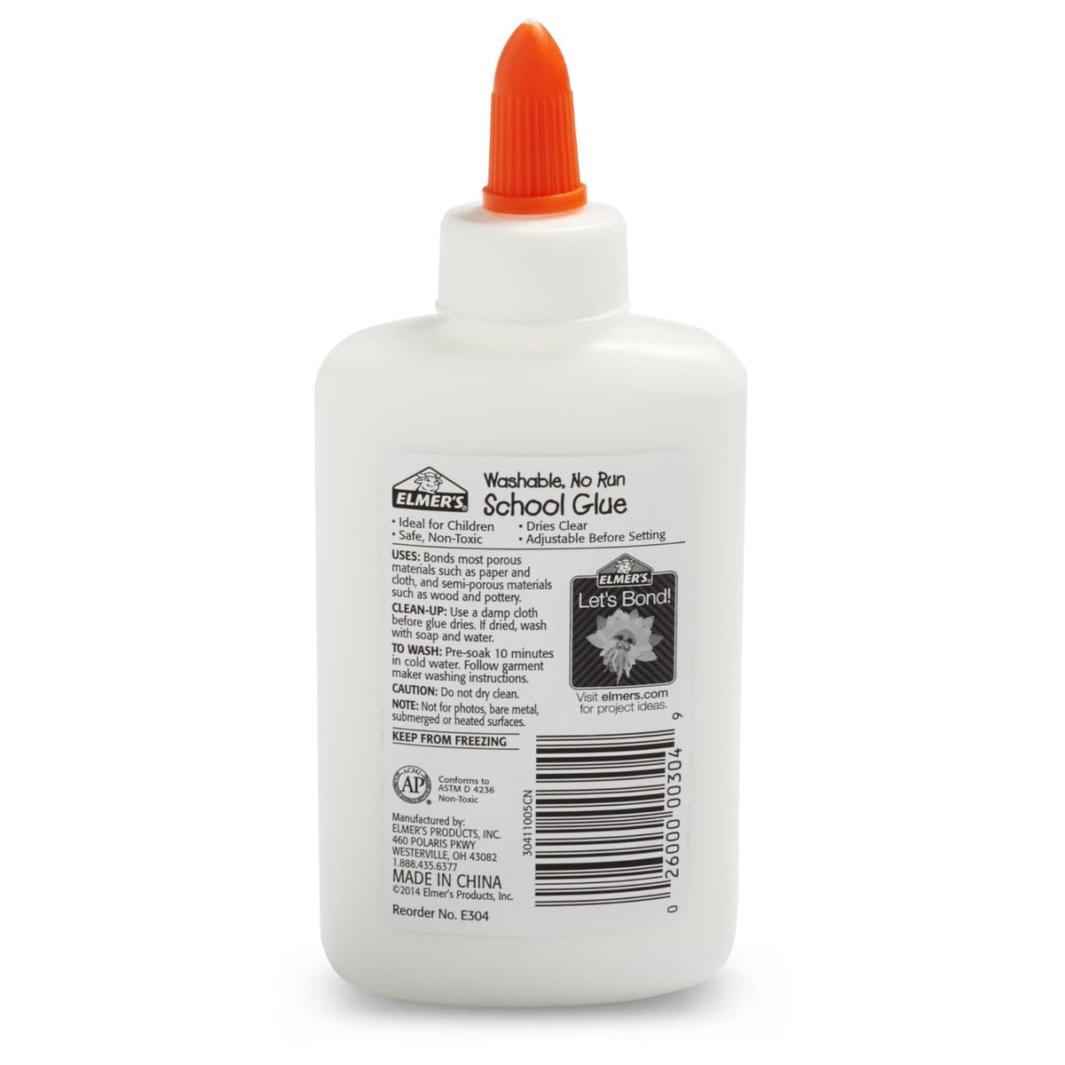 Elmer's Pegamento Escolar Líquido Blanco Lavable 4 oz (12 Unidades)