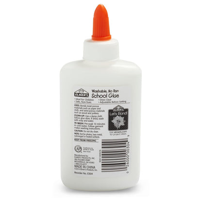 Elmer's Pegamento Escolar Líquido Blanco Lavable 4 oz (12 Unidades)