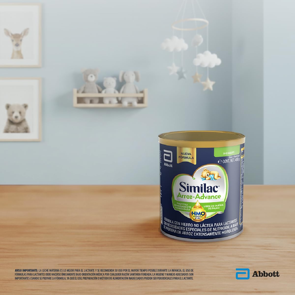 Similac Arroz- Advance Fórmula con Hierro No Lactea 0 a 12 meses 400g | Fórmula para lactantes con necesidades especiales de nutricón, a base de proteína de arroz extensamente hidrolizada.