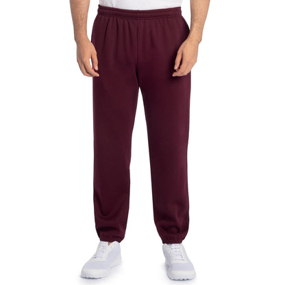 Fruit of the Loom Eversoft Pantalones Deportivos de Forro Polar para Hombre - Parte inferior elástica - granate - XL